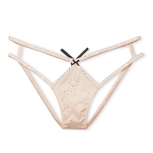 NWT Victoria’s Secret Dream Angels Strappy Satin Shine Cheekini Panty - Picture 1 of 8